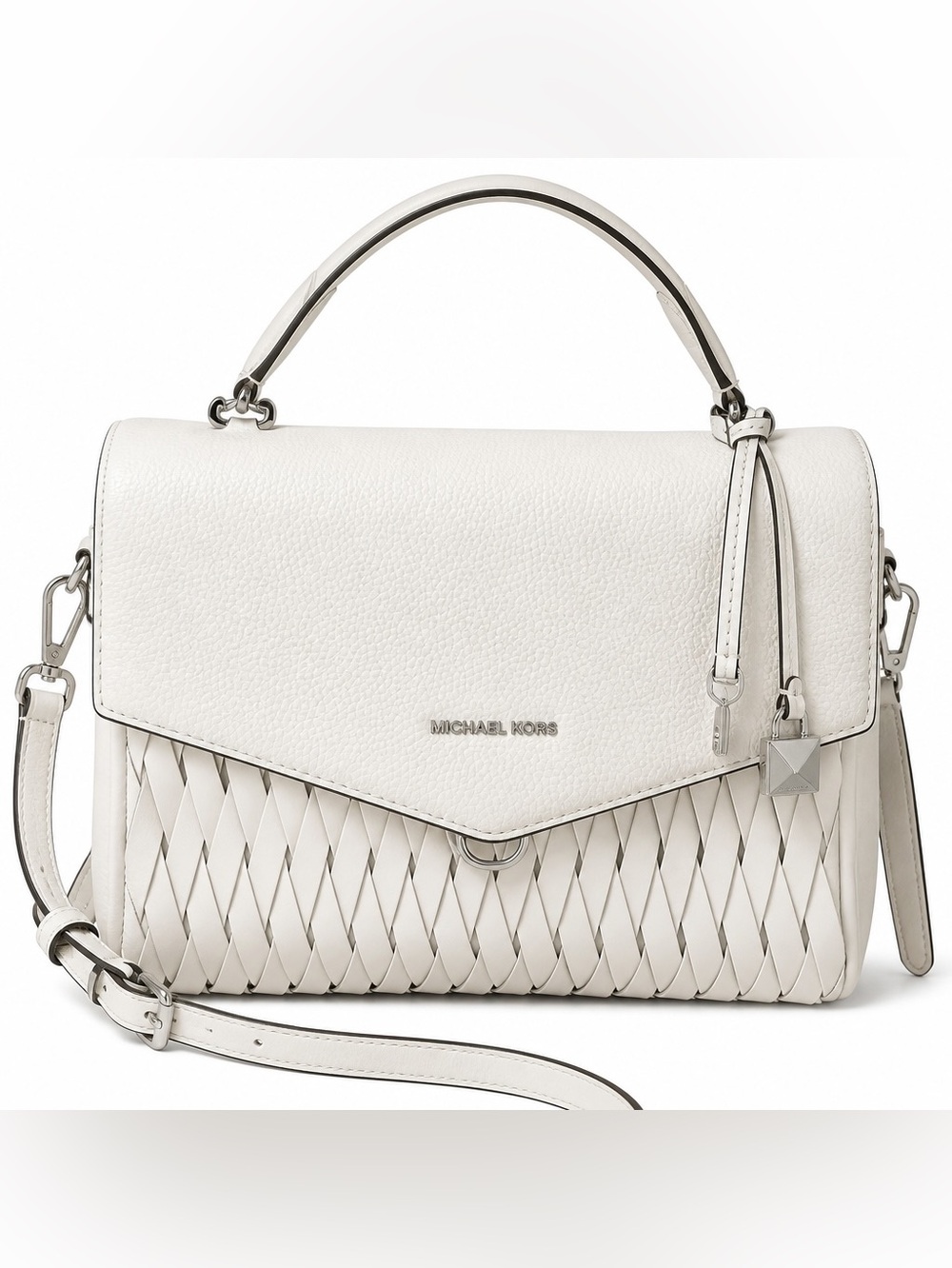 Michael Michael Kors White Bristol Medium Satchel